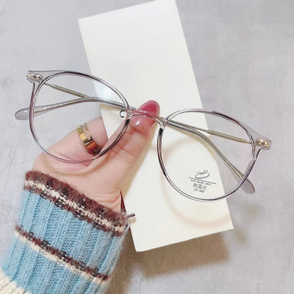 Lady Trendy Finished Myopia Glasses  for Women/Men.   Round Frame Blue Light Blocking Eyewear,Unisex, Retro,  Minus Diopter Eyeglasses.  NO PINK Left,  Make syre you Check availability.  Lots of choices but a lot already gone