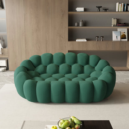 78'' Modern Curved Boneless Sofa.  Comfy,  3D Knitted Fabric in 5 colors.   Loveseat Couch,  Football-Shaped Lazy Floor Sofas for Living Room