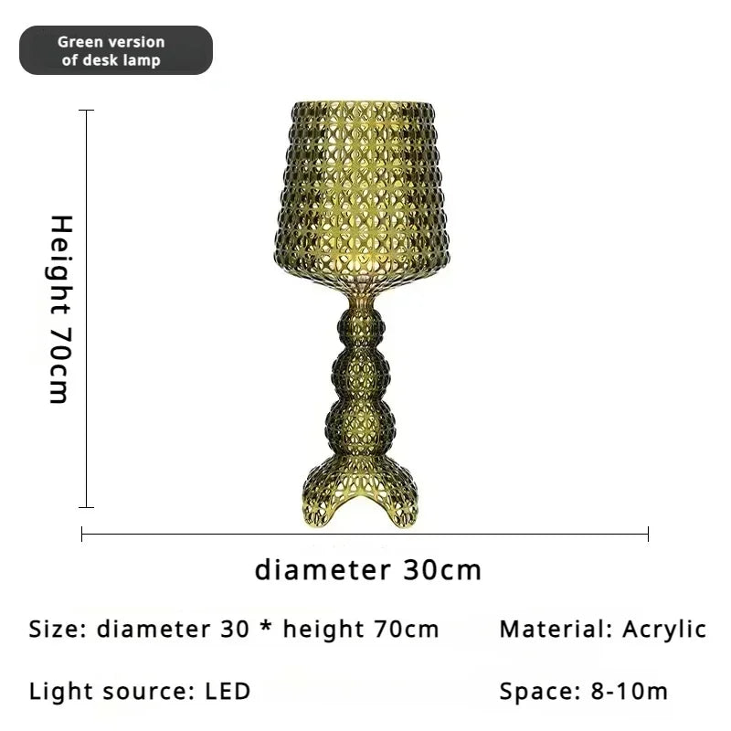 Italian hollow floor lamp acrylic retro atmosphere, wine glass lamp suitable for bedroom sofa