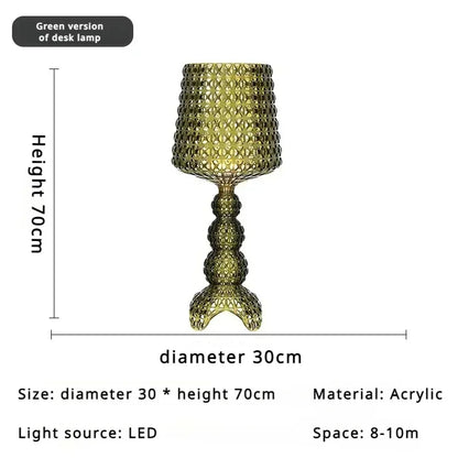 Italian hollow floor lamp acrylic retro atmosphere, wine glass lamp suitable for bedroom sofa