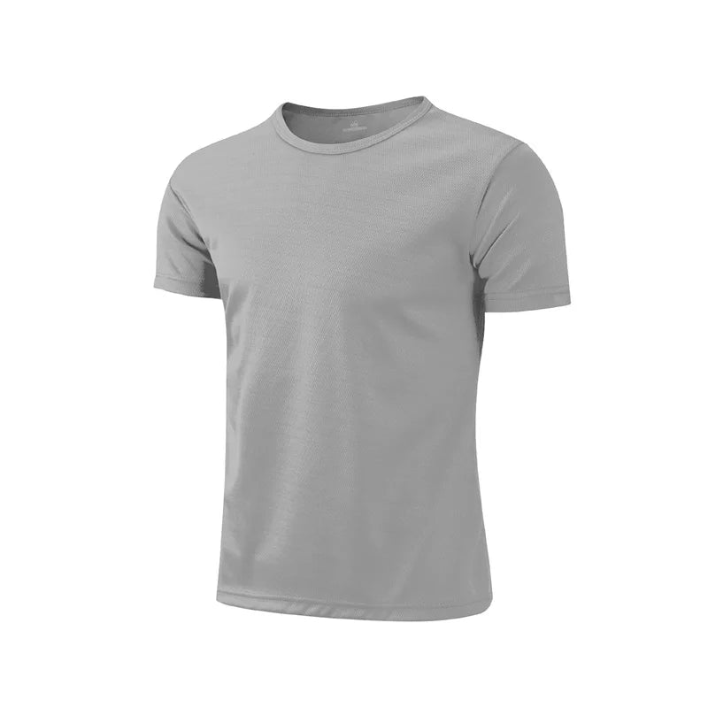 Quick-drying Round Neck Sport T-shirt Gym Jerseys Fitness Shirt Trainer Running T-shirt  for Men,  Breathable Sportswear