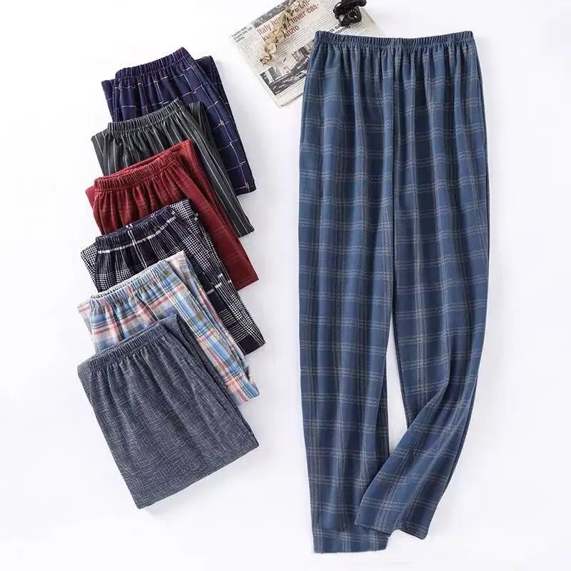 Men's Stylish Summer Pajama Pants, Thin, Loose, Breathable,  Air-Conditioned Pants with Elastic Waist