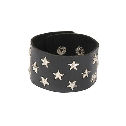 PU Leather Bracelets, Adjustable Cuff Bracelet/ Rivets/Buckle Wristband for Men /Women