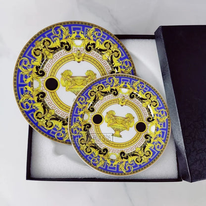 Vintage Ceramic Dinner Plate 8 Inch /10 Inch Creative Bone China.   Western Steak, Dessert,  Salad Plate, Gift Box Set for this pattern.