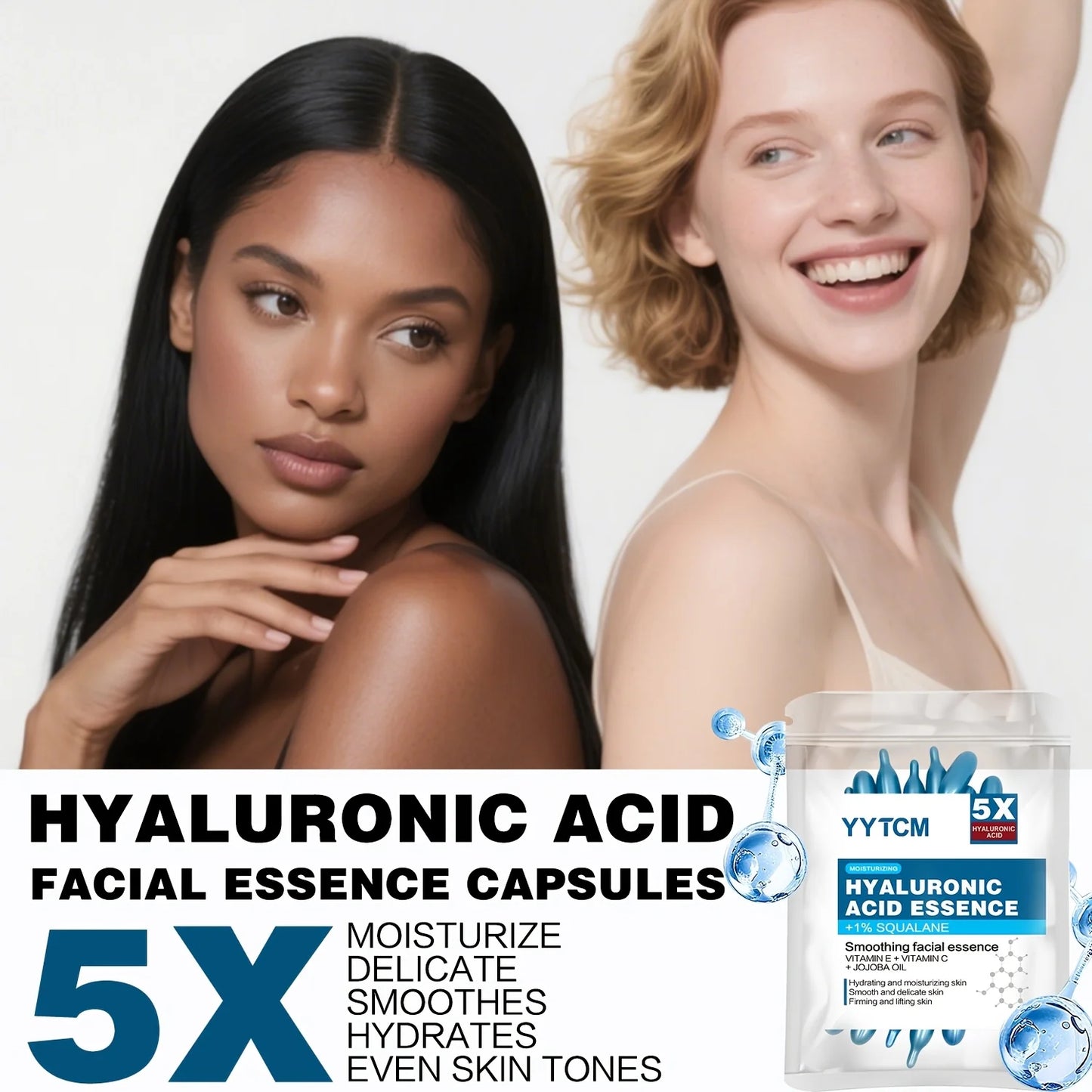 Hyaluronic acid for deep moisturizing capsule essence, deep moisturizing and brightening skin essence (0.4gx30 capsules)/bag -1 bag.  Beautiful skin for Special Occasions AND Everyday