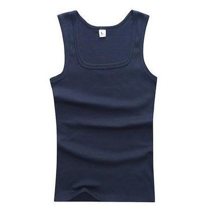Men's Pure Cotton Tight Vest, Casual Sports Tank Tops,  Sleeveless Basic Tops, Quick Drying Bodybuilding Vest