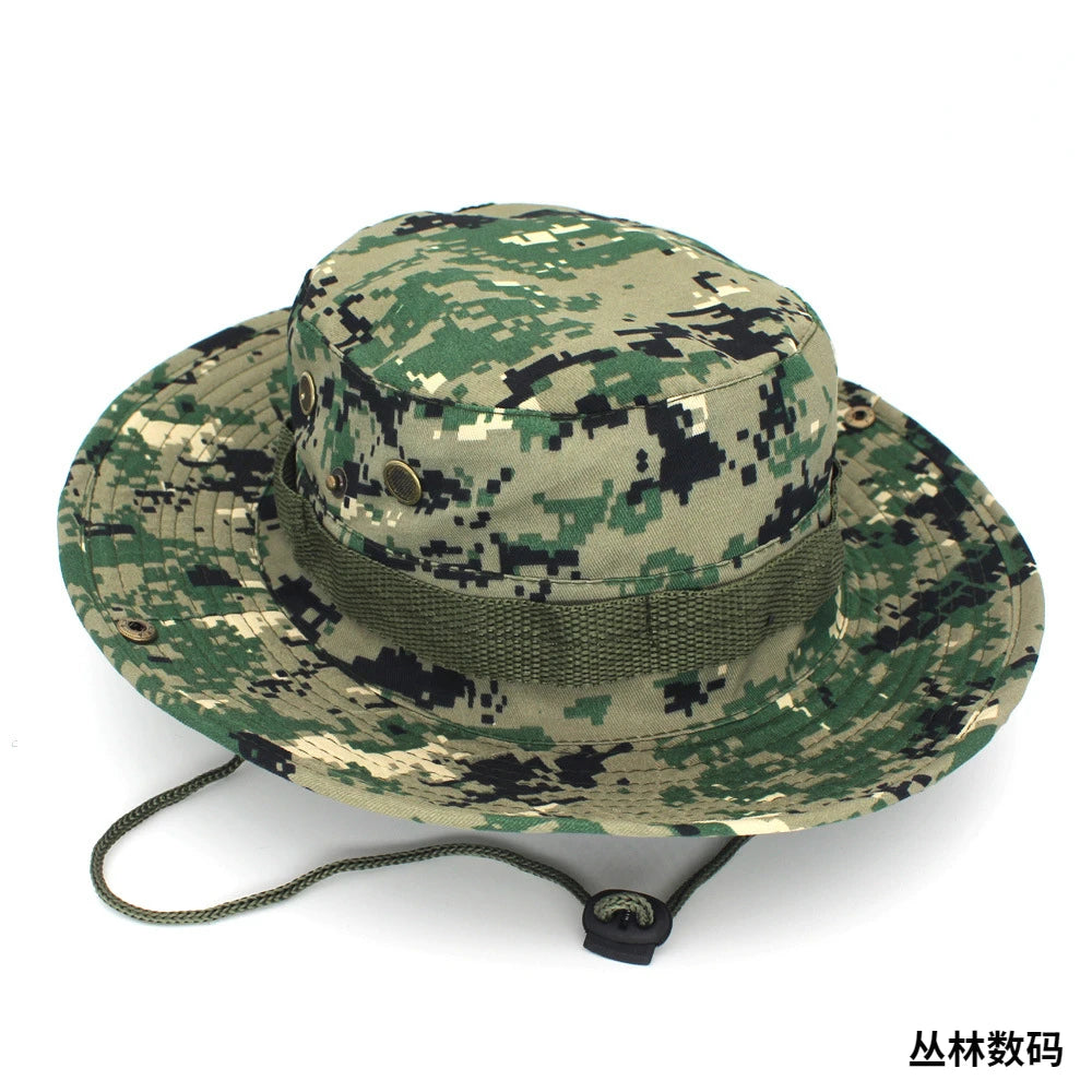 Camouflage or solid Tactical Cap, Bucket Hat/ Caps also in  Camo for adults or older teens.   Outdoor Protection in the sun.