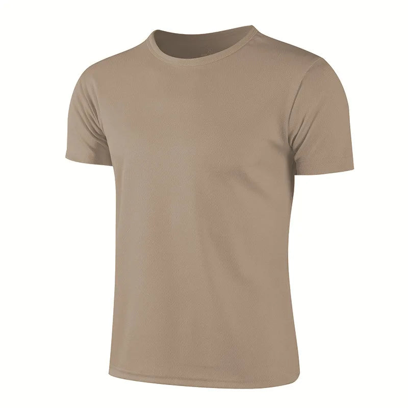 Quick-drying Round Neck Sport T-shirt Gym Jerseys Fitness Shirt Trainer Running T-shirt  for Men,  Breathable Sportswear