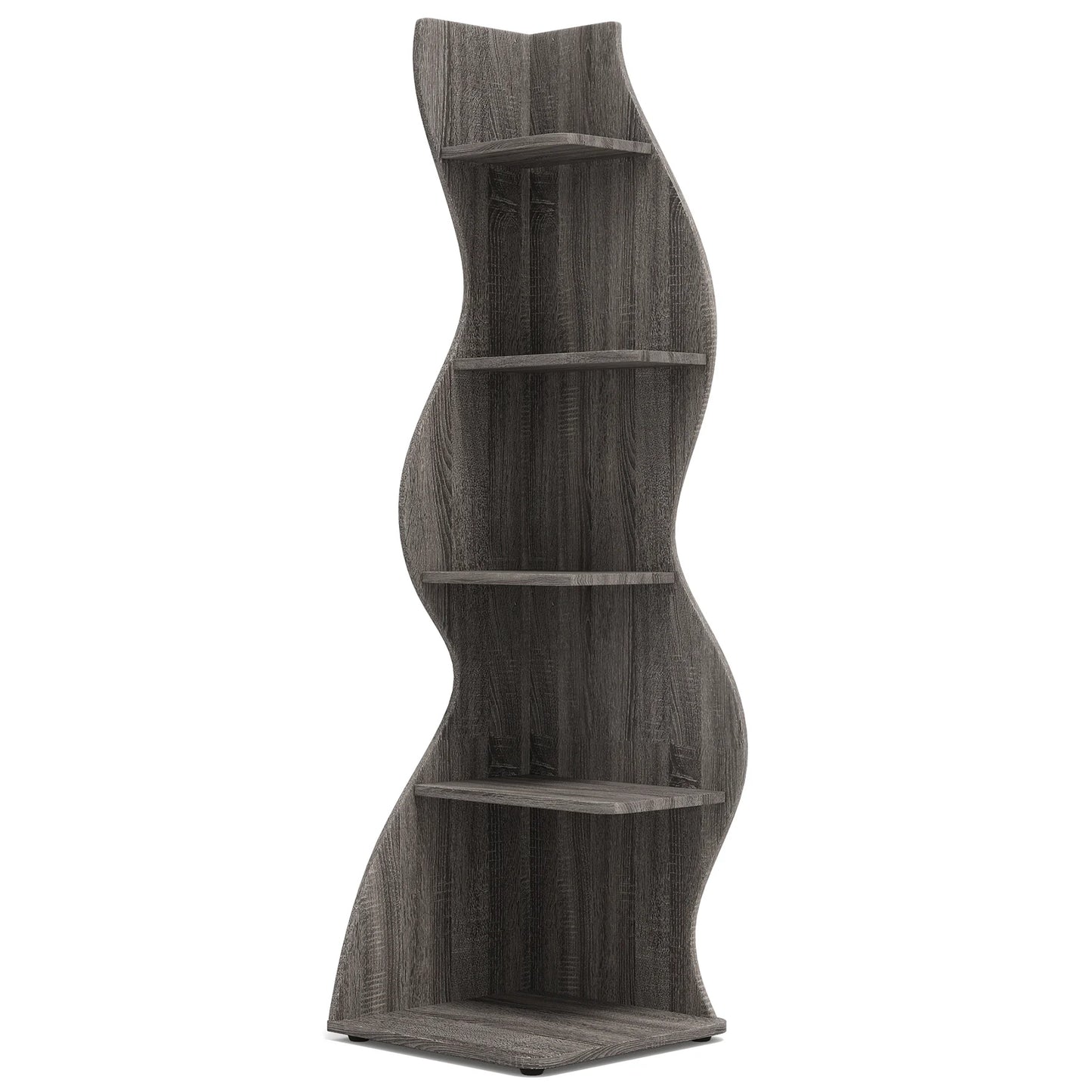 Corner Shelf, Modern 5-Tier Corner Bookshelf, Stylish Corner Small Bookcase, Storage Rack,  Plant Stand