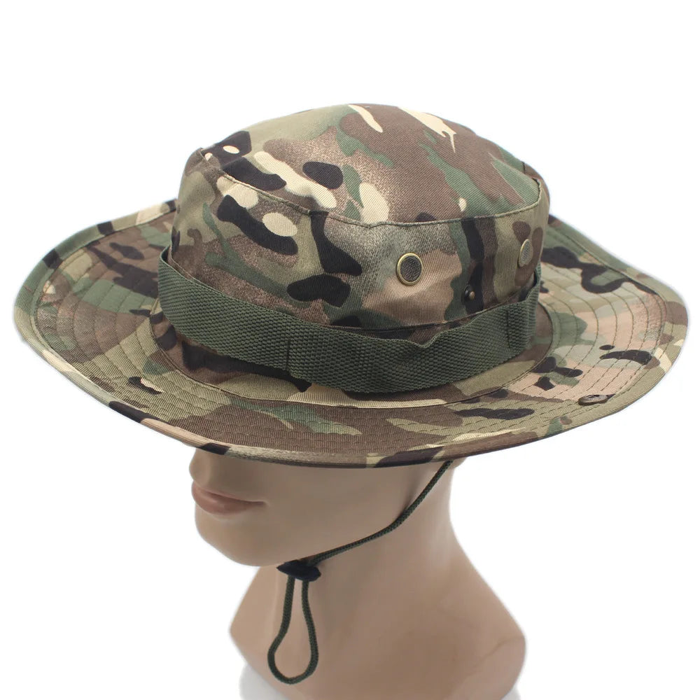Camouflage or solid Tactical Cap, Bucket Hat/ Caps also in  Camo for adults or older teens.   Outdoor Protection in the sun.