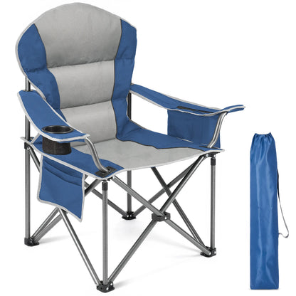 Heavy Duty Camping Chair,  450lbs Capacity,  Portable Folding Chair with Cup Holder,  Sturdy Steel Frame, Outdoor Chair for Camping
