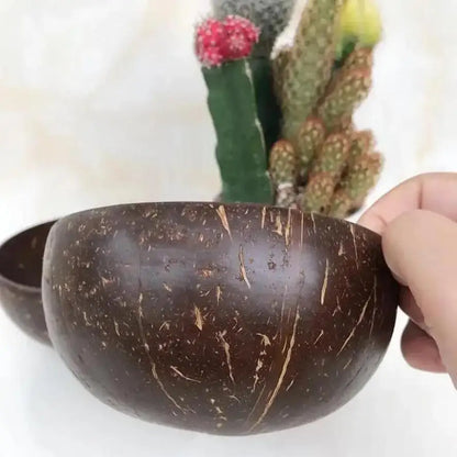 Natural Coconut Bowl Spoon Set. Creative Coconut Shell for  Fruit Salad,  Noodles,  Rice, snacks