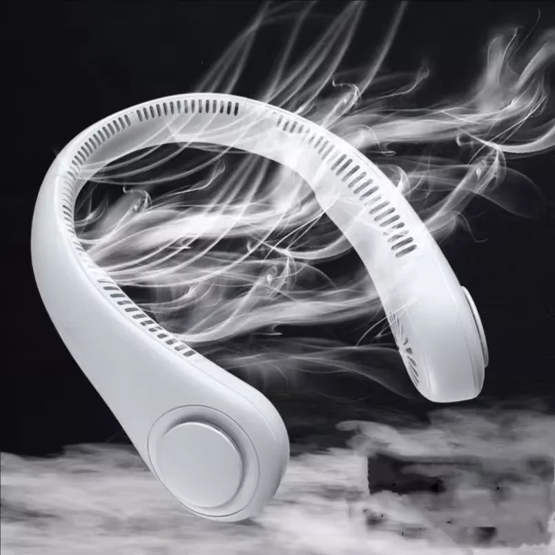Hands Free Neck Fan Portable USB Rechargeable Bladeless Cooling Fan , Quiet,  Wearable Fan for Summer Travel,  3 Speed. " WHITE" :COLOR ONLY!!!