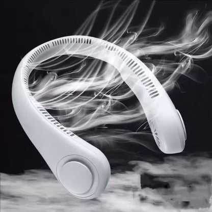 Hands Free Neck Fan Portable USB Rechargeable Bladeless Cooling Fan , Quiet,  Wearable Fan for Summer Travel,  3 Speed. " WHITE" :COLOR ONLY!!!