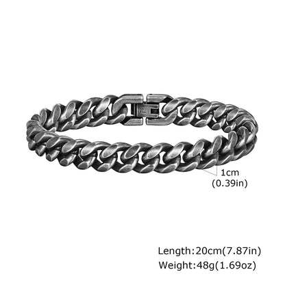 Vintage Chain Bracelets for Men, Boys. Byzantine Stainless Steel Braided Link Wristband,Retro Jewelry for any occasion but PERFECT FATHERS DAY Gift