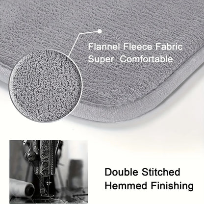 Solid color bathroom absorbent  mat,  thick sponge shower room non-slip mat,  flannel  and dirt-resistant.