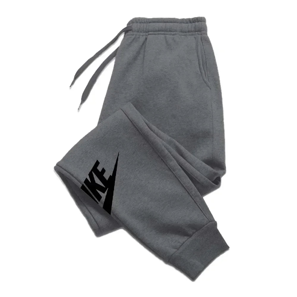 Men's printed pants for autumn and winter. Men's and women's running pants, sportswear and casual pants, fitness and gym sportswear
