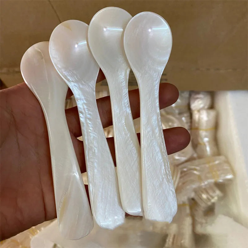 9-13CM Natural Shell for Ice Cream, Coffee, Caviar Spoon.  Mother of Pearl Seashells.  Stirring Spoons  for dessert coffe