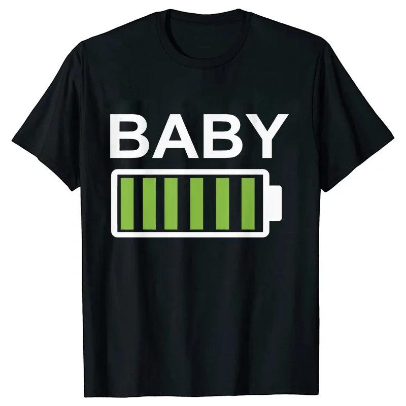 Battery Print T-Shirt Daddy,  Mommy,  Daughter,  Son,  Baby, Matching Family Clothes, Dad Mom and Me,  Kids , Baby Classic Tees