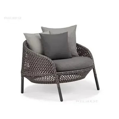 Luxury Rattan Outdoor Garden Sofa/Chair for Courtyard.  Backrest Armchair Sofa Leisure  Rattan Single Sofa /Chair.