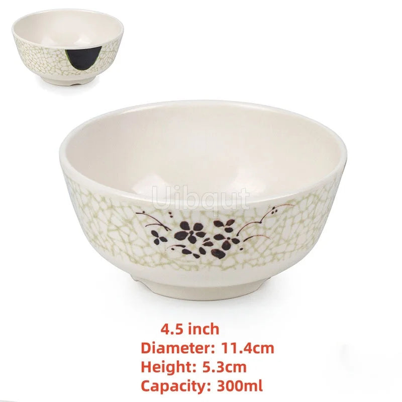 4.5 -5 inch 2 -10 piece set,  Break resistant Melamine Bowl for Thickened Flower Rice Soup or snacks.