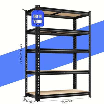 72"/60"H  Shelving, 2000 LB> Capacity, Heavy Duty and Adjustable Storage