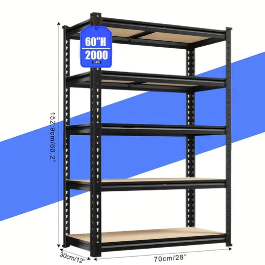 72"/60"H  Shelving, 2000 LB> Capacity, Heavy Duty and Adjustable Storage