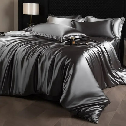 Natural Mulberry Silk Bedding Set  including Duvet Cover, 2pcs Pillowcases,  King /Queen Size Bedding Cover, 4pcs Bed Cover Bed Linen Sets