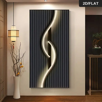 1PC 2D flat frameless modern minimalist style light and shadow decorative painting, suitable for living room, entryway, and hall