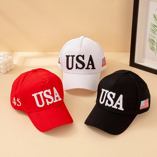 Fashion USA Letter Embroidered Baseball Cap Men Women American Flag Patch.  Adjustable Patriotic Dad Hat for Outdoor Casual Daily