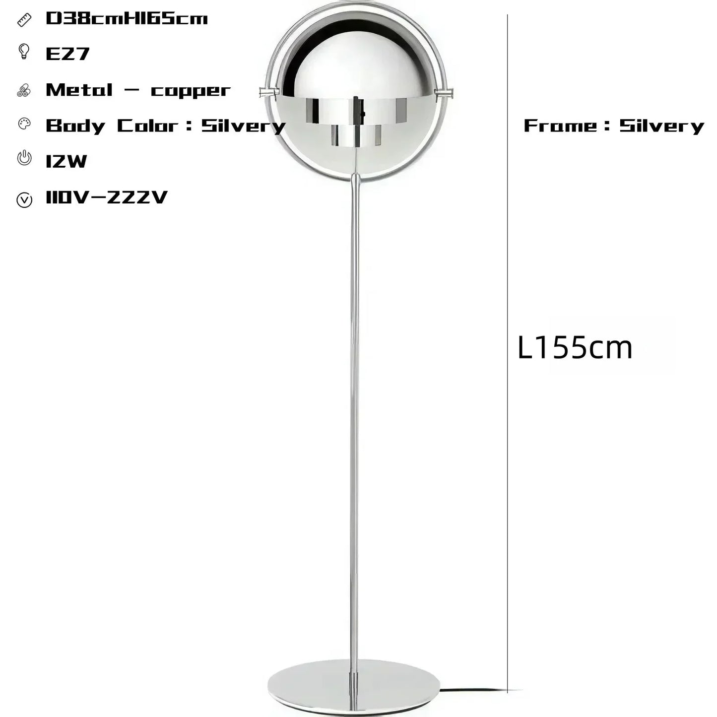 Modern Gubi Floor Lamps For Living Room, Home Decor Designer with Black Gold Metal Standing Lights