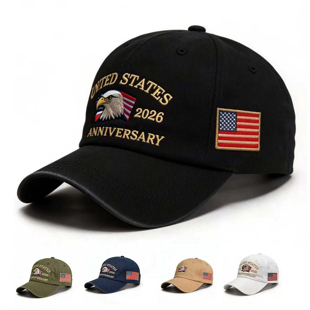250th Anniversary Twill Baseball Cap Unisex Sun hat,  Visor cap, Unable to verify the type of finish on the cap.  Fabric of cap is cotton.