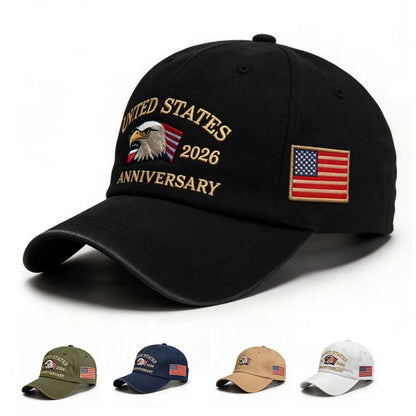 250th Anniversary Twill Baseball Cap Unisex Sun hat,  Visor cap, Unable to verify the type of finish on the cap.  Fabric of cap is cotton.