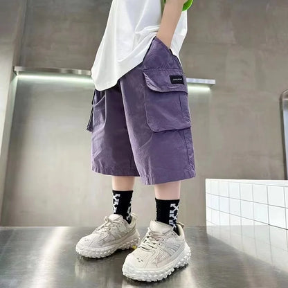 3-14 Years New Fashion Summer Boys Shorts,  Cotton , Big Pockets,  Half Trousers For Kids, Outdoor Sport Pants