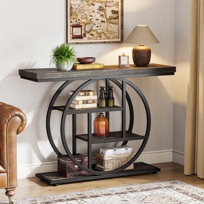Console Table, 4-Tier Entryway Table, 41.3-Inch Industrial Sofa Table for Living Room, Foyer Hallway Table for Entrance