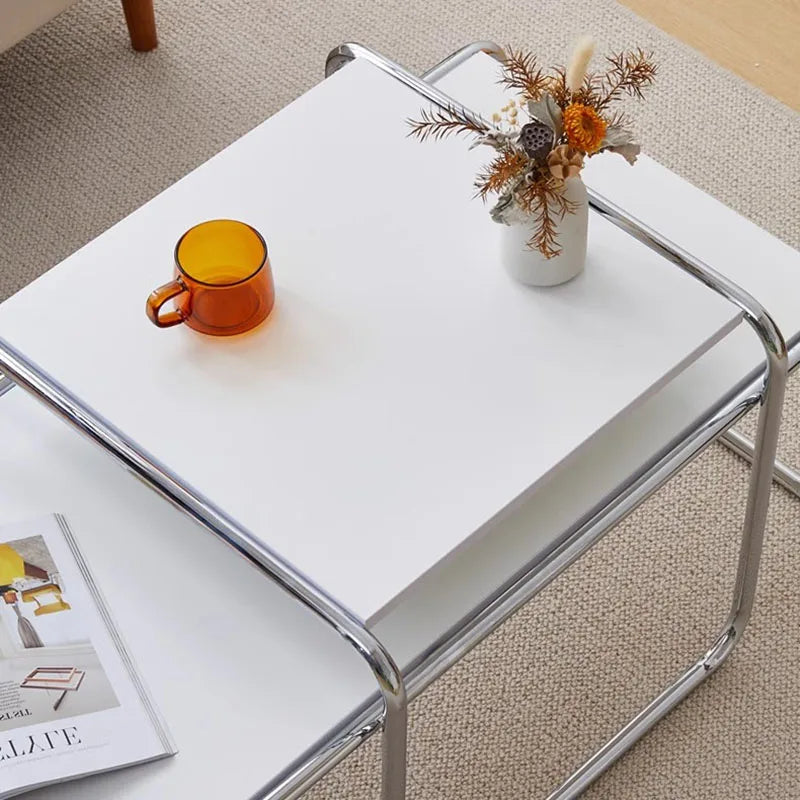 Stainless Steel Simplicity Coffee Table,  Modern Design  with Metal.  Unique Coffee Table Advanced Sense of Nordic Style