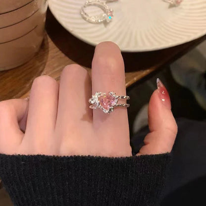 Newly  Arrived Romantic,  Lovely Pink Bowknot Design  for Females.  Exquisite Jewelry Ring with Micro Bow Tie,  'Zircon' for Party and Dating