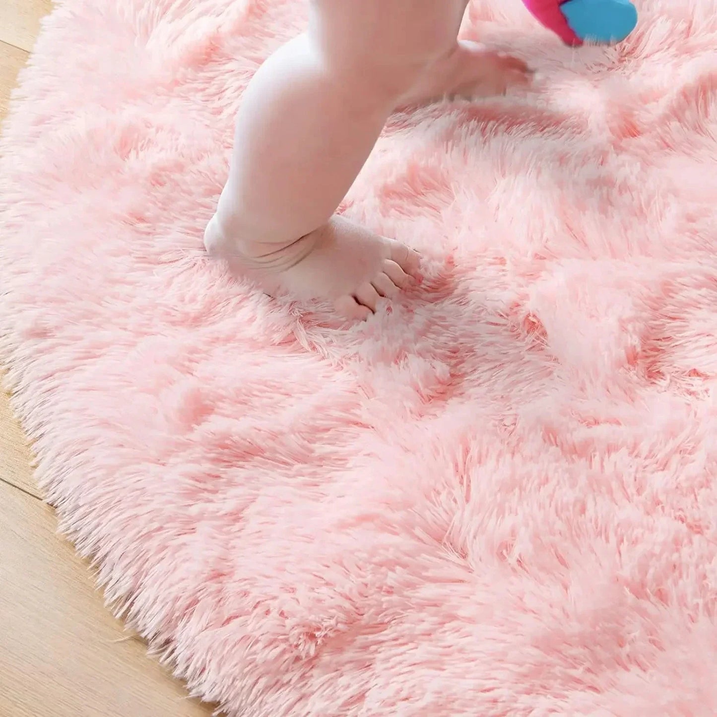 Super Soft Plush Round Rug Mat.  Fluffy White Carpets For Living Room, Bedroom Kid, Room, Thick Pile Rug