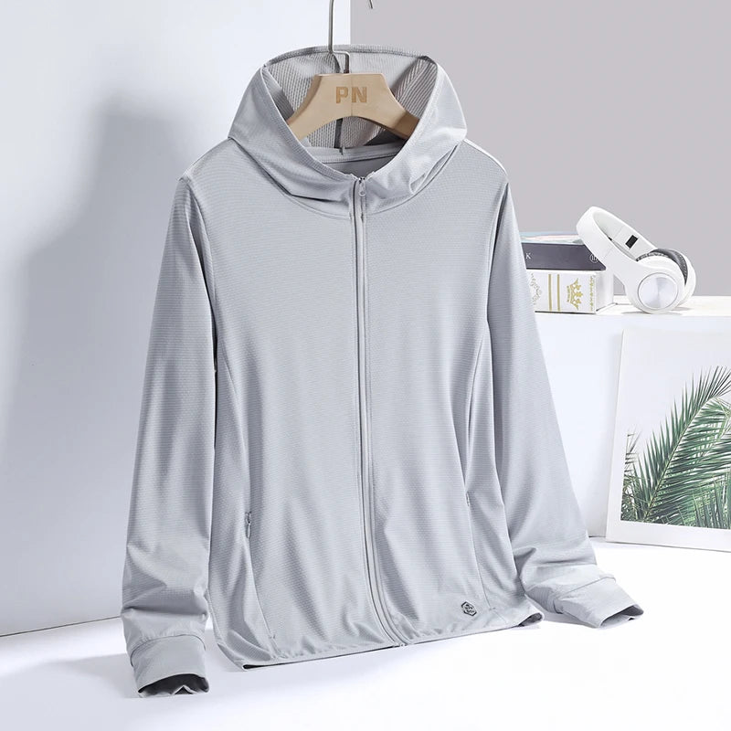 Unisex Summer,  New UPF 50+ UV Sun Protection Hoodie Jacket,. Men  and Womens  Lightweight Hiking Outdoor Long Sleeve Sun Shirt/ Coat
