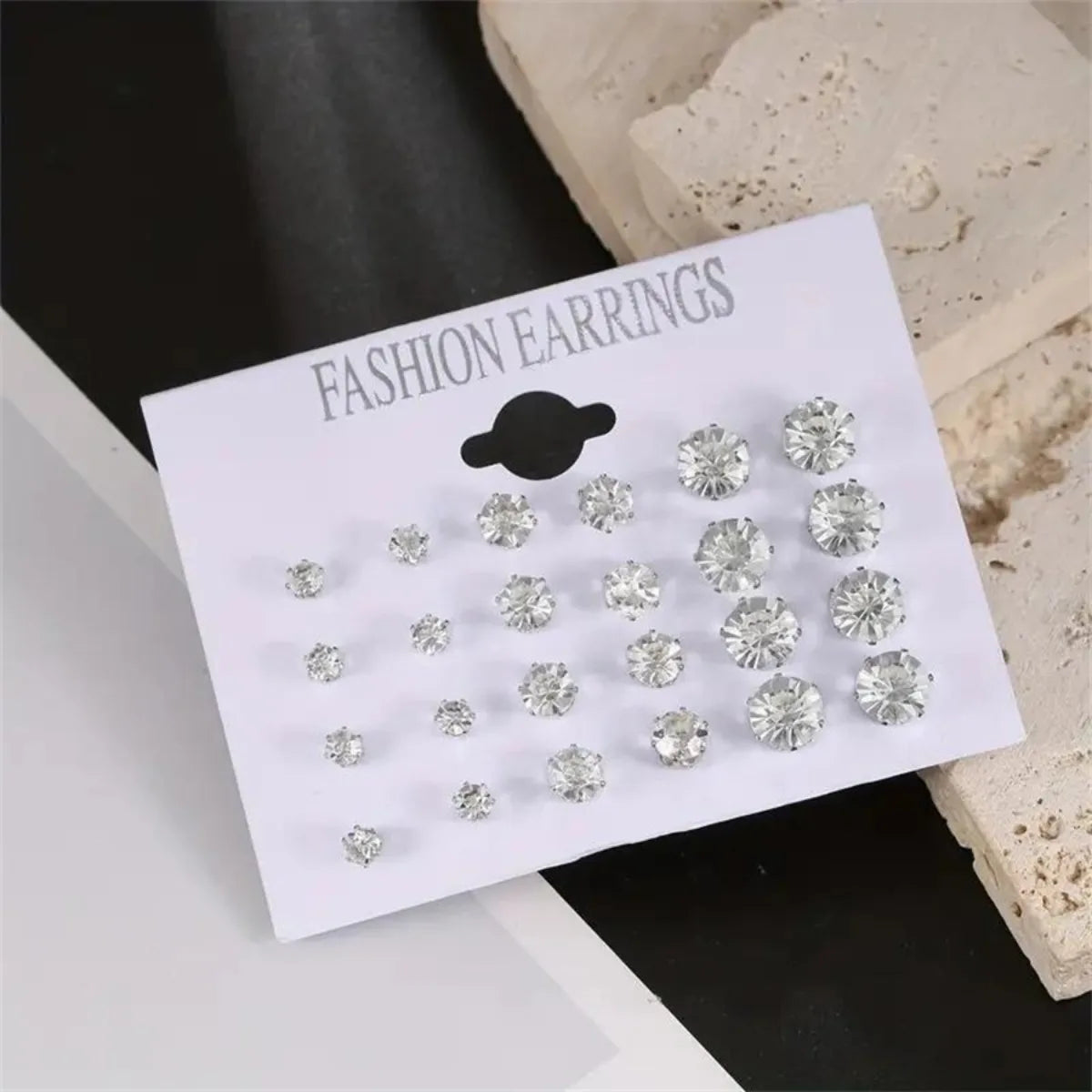 12 Pairs OF  Stainless Steel Stud Earrings with Gemstone Buds Round, SQUARE, SHAPE CHOICES. Unisex Fashion Jewelry Gifts