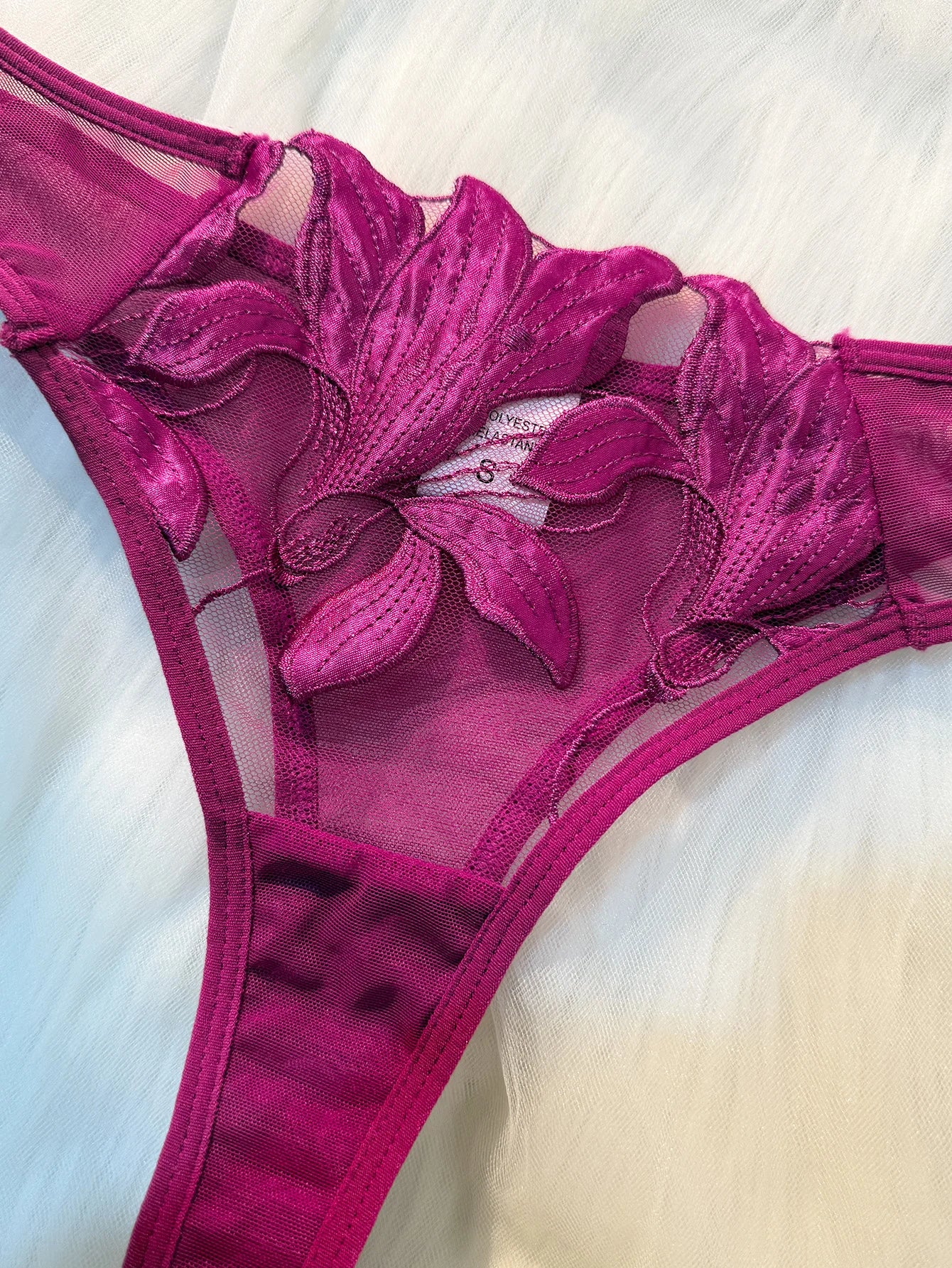 Fairy Lingerie  with Floral Valentine Charm.  Brief Panty Underwear Sexy Nighty Fancy Underwear Brief Set for Lady See Through Bra
