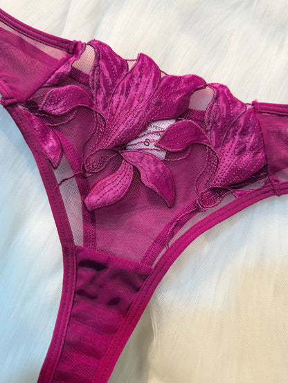 Fairy Lingerie  with Floral Valentine Charm.  Brief Panty Underwear Sexy Nighty Fancy Underwear Brief Set for Lady See Through Bra