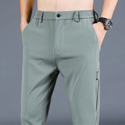 New  summer Thin Ice Silk Stretch Men's Pants,  Casual,  Elastic Waist, Smooth Trouse in  5 Colours