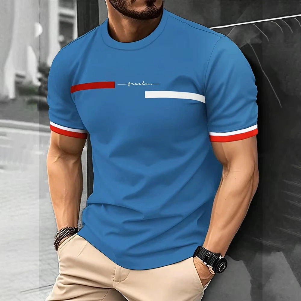 Summer Men's T-shirt Top,  Casual,  Loose Fit , Oversized T-shirt,  PARI Letter Pattern,  Printed Round Neck,  Short Sleeved Many Colors