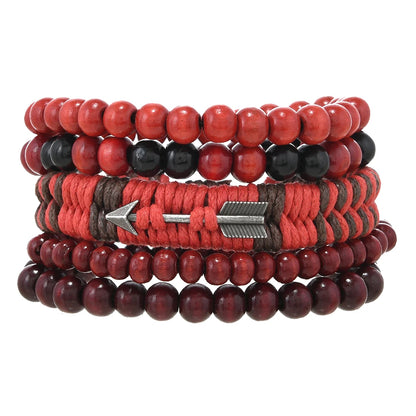 5pcs  black leather braided  bracelet for men /women