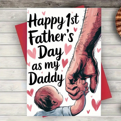 1 new dad celebration, perfect gift for young fathers, first Father's Day commemorative card