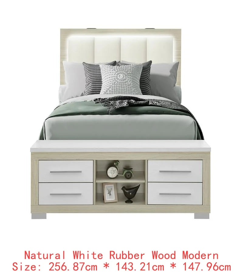 5-Piece Natural White King Bedroom Set