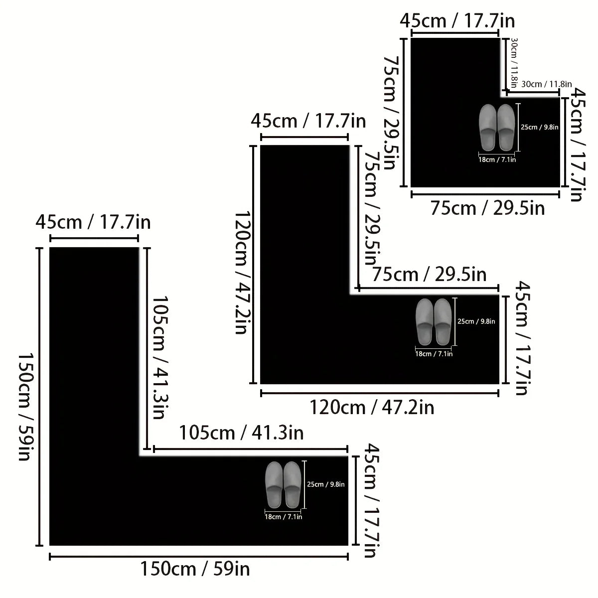 For L-shaped shower room, embossed , absorbent foot mat,  thick non-slip showe entrance mat