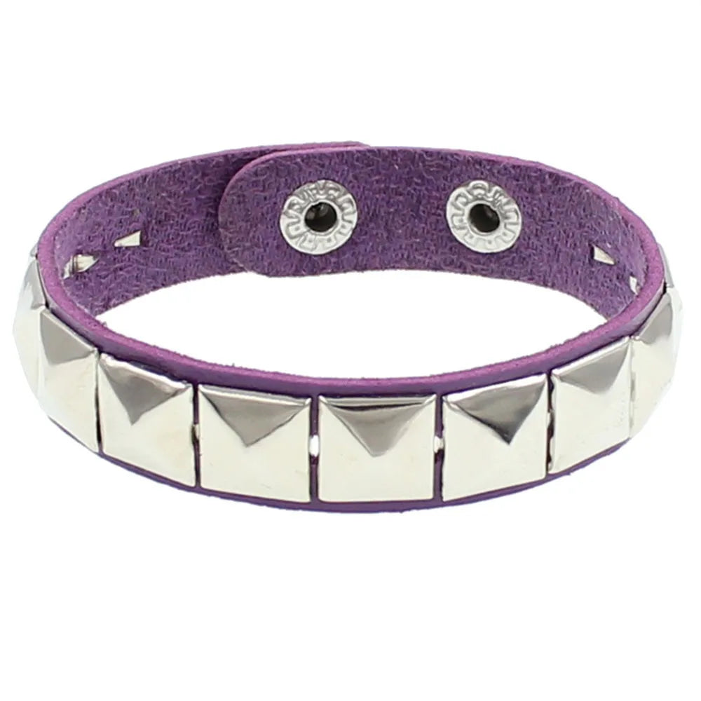 Unique Rivet PU Leather Studded Bracelet, Bangle, Rivet Bracelet,  Cuff Wrap,  Men /Women Metal Wristband . BLACK is low stock.  White is very available.