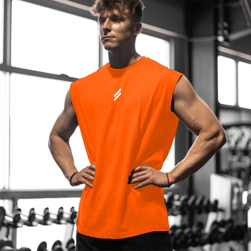 NEW Summer Fitness Sports Tank Top  for Men.  Breathable,  Loose Mesh Training,  Sleeveless T-shirt.   Quick Drying vest mens  Fitness Clothing